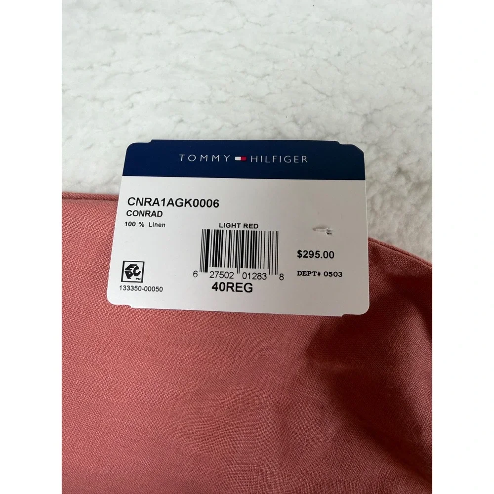 Tommy Hilfiger Men's 40R Linen Sport Coat Light Red Conrad Blazer NWT $295